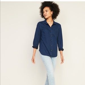 Old Navy Classic Shirt in Chambray Dark Wash